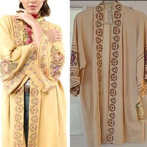 Aratta Juliette Embellished French Terry  Kimono Jacket - OS - NWT in Ivory